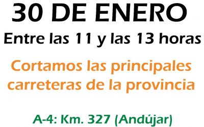 NUESTRO OLIVAR SE MUERE, CORTAMOS LAS PRINCIPALES CARRETERAS DE LA PROVINCIA