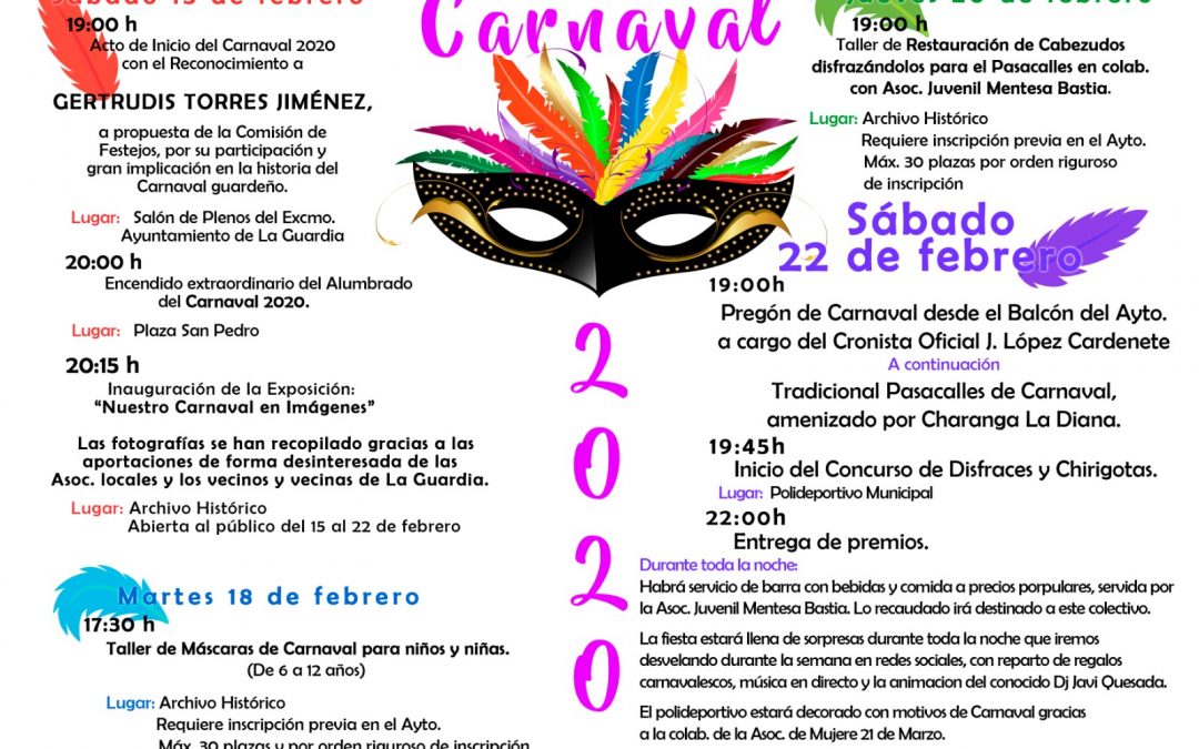 PROGRAMACIÓN CARNAVAL 2020 LA GUARDIA