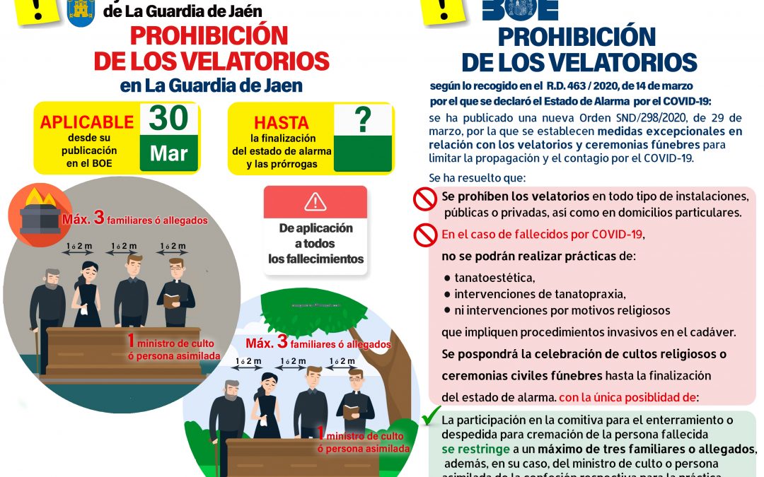 Sanidad prohíbe los velatorios y restringe las ceremonias fúnebres por el COVID-19